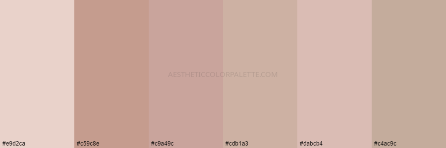 color palette e9d2ca c59c8e c9a49c cdb1a3 dabcb4 c4ac9c