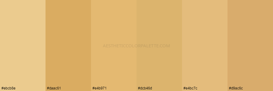 color palette ebcb8e daac61 e4b971 dcb46d e4bc7c d9ac6c