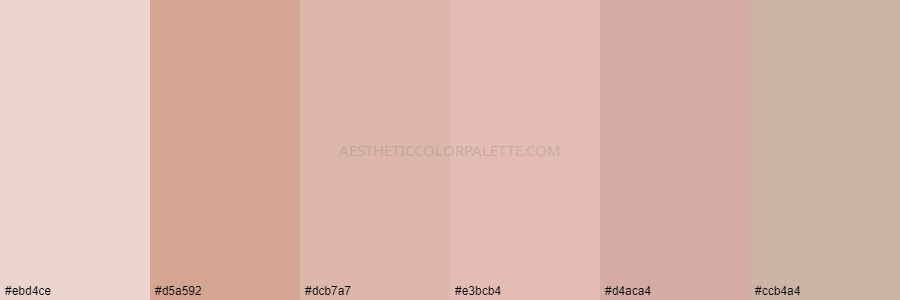 color palette ebd4ce d5a592 dcb7a7 e3bcb4 d4aca4 ccb4a4