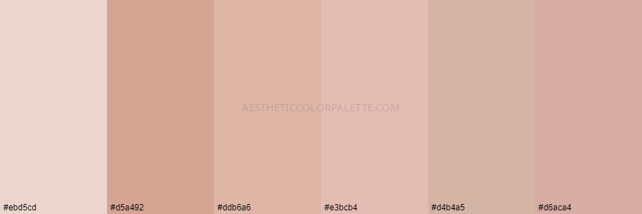 color palette ebd5cd d5a492 ddb6a6 e3bcb4 d4b4a5 d6aca4