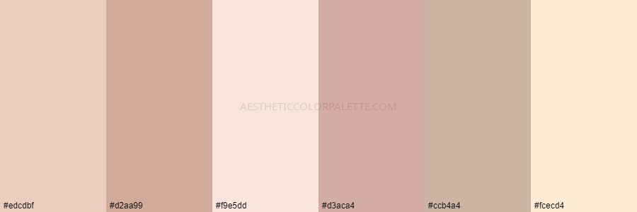 color palette edcdbf d2aa99 f9e5dd d3aca4 ccb4a4 fcecd4