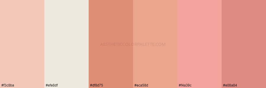 color palette f3c8ba efe8df df8d75 eca58d f4a39c e08a84