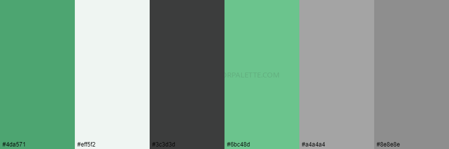 color palette 4da571 eff5f2 3c3d3d 6bc48d a4a4a4 8e8e8e