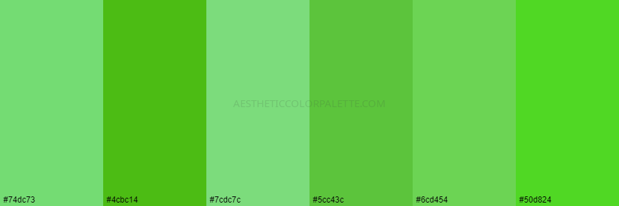 color palette 74dc73 4cbc14 7cdc7c 5cc43c 6cd454 50d824