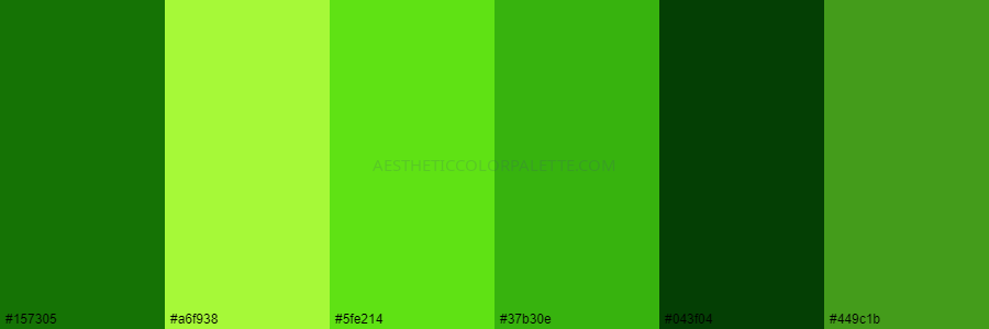 color palette 157305 a6f938 5fe214 37b30e 043f04 449c1b