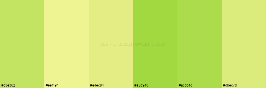 color palette c3e362 eef491 e4ec84 a3d940 acdc4c dbec7d